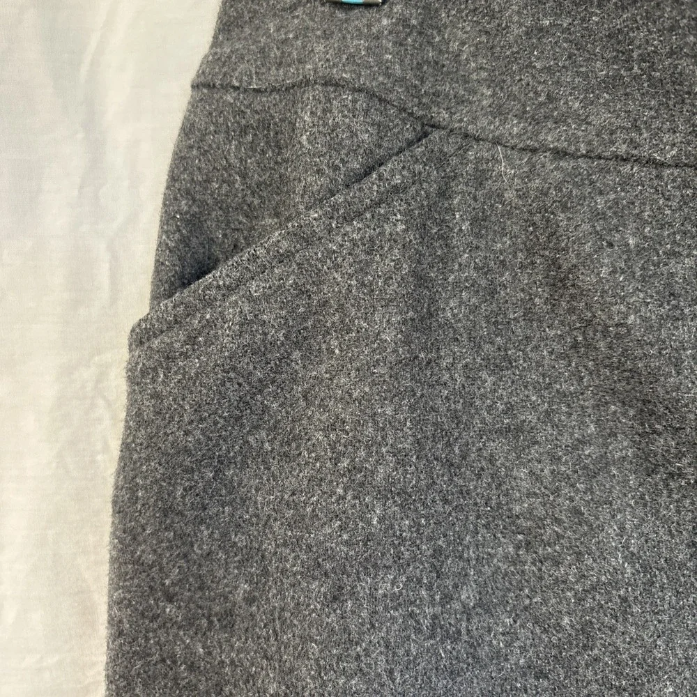 Old Navy Vintage Mini Skirt Womens 6 Charcoal Gray Wool Blend Pockets Preppy